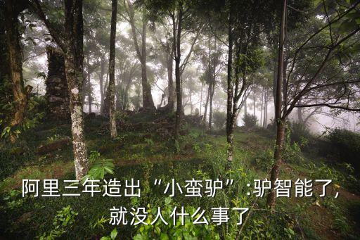 阿里三年造出“小蠻驢”:驢智能了,就沒人什么事了