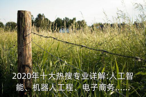 2020年十大熱搜專(zhuān)業(yè)詳解:人工智能、機(jī)器人工程、電子商務(wù)……