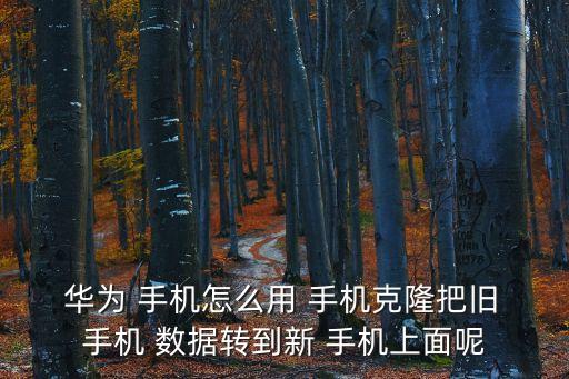  華為 手機(jī)怎么用 手機(jī)克隆把舊 手機(jī) 數(shù)據(jù)轉(zhuǎn)到新 手機(jī)上面呢