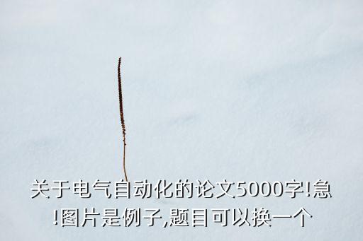 蘇大電氣工程與自動(dòng)化論文,畢業(yè)論文題為電氣工程及其自動(dòng)化