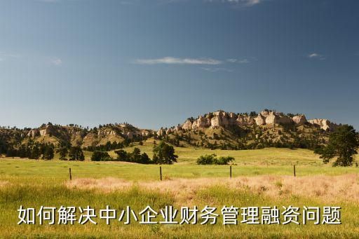 如何解決中小企業(yè)財(cái)務(wù)管理融資問(wèn)題