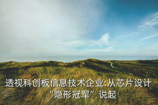 透視科創(chuàng)板信息技術(shù)企業(yè):從芯片設(shè)計(jì)“隱形冠軍”說(shuō)起