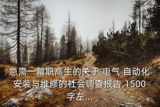 急需一篇職高生的關于 電氣 自動化安裝與維修的社會調查報告,1500字左...