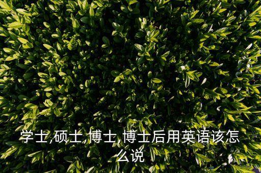學(xué)士,碩士,博士,博士后用英語該怎么說