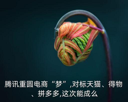 騰訊重圓電商“夢(mèng)”,對(duì)標(biāo)天貓、得物、拼多多,這次能成么