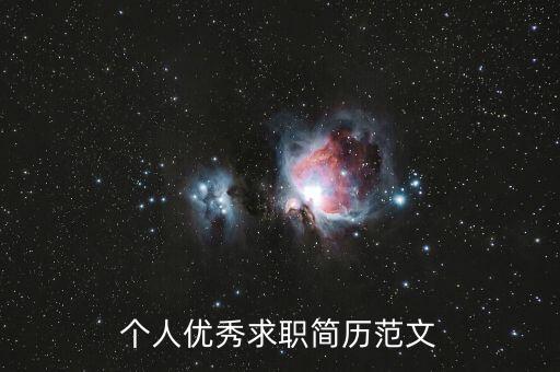 個人優(yōu)秀求職簡歷范文