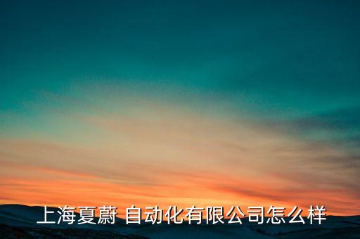  上海夏蔚 自動(dòng)化有限公司怎么樣