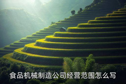 食品機(jī)械制造公司經(jīng)營范圍怎么寫