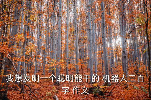 我想發(fā)明一個(gè)聰明能干的 機(jī)器人三百字 作文