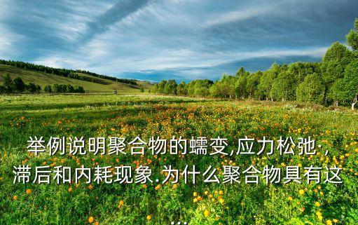 舉例說(shuō)明聚合物的蠕變,應(yīng)力松弛·,滯后和內(nèi)耗現(xiàn)象.為什么聚合物具有這...