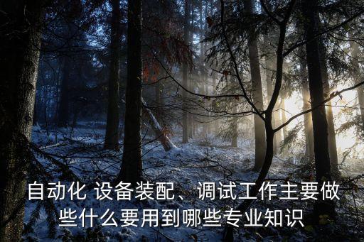  自動(dòng)化 設(shè)備裝配、調(diào)試工作主要做些什么要用到哪些專業(yè)知識(shí)