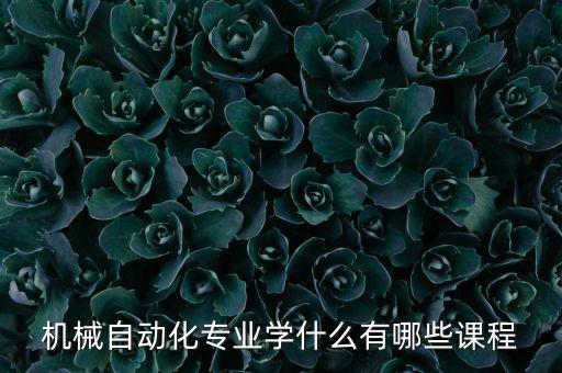 機(jī)械自動(dòng)化專(zhuān)業(yè)學(xué)什么有哪些課程