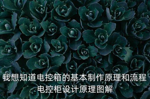 我想知道電控箱的基本制作原理和流程電控柜設(shè)計(jì)原理圖解