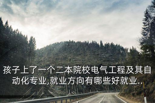 孩子上了一個二本院校電氣工程及其自動化專業(yè),就業(yè)方向有哪些好就業(yè)...