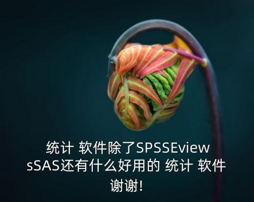  統(tǒng)計(jì) 軟件除了SPSSEviewsSAS還有什么好用的 統(tǒng)計(jì) 軟件謝謝!