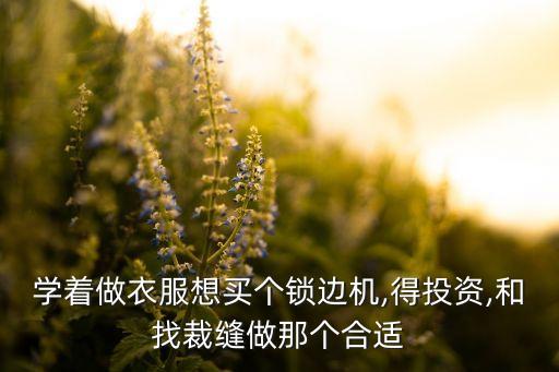 學著做衣服想買個鎖邊機,得投資,和找裁縫做那個合適
