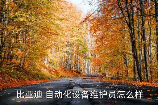  比亞迪 自動(dòng)化設(shè)備維護(hù)員怎么樣