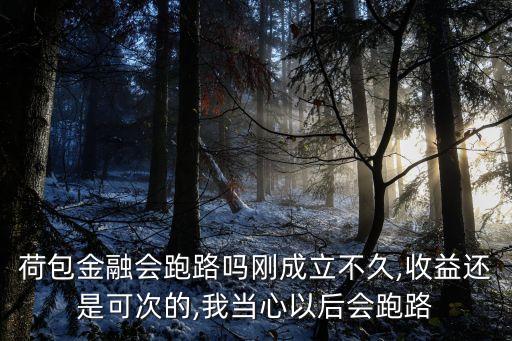 荷包金融會跑路嗎剛成立不久,收益還是可次的,我當心以后會跑路