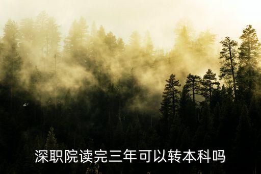 深職院讀完三年可以轉(zhuǎn)本科嗎