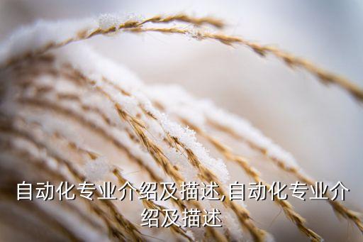 自動(dòng)化專業(yè)介紹及描述,自動(dòng)化專業(yè)介紹及描述