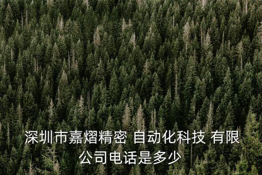  深圳市嘉熠精密 自動(dòng)化科技 有限公司電話是多少