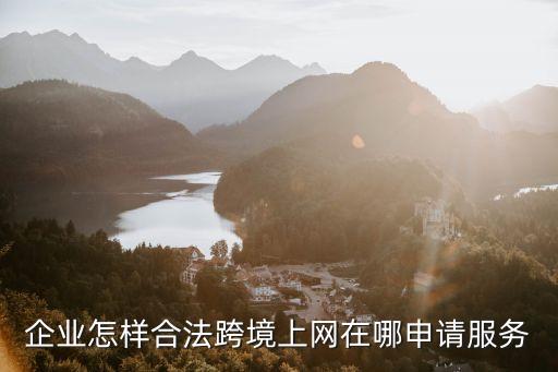 企業(yè)怎樣合法跨境上網(wǎng)在哪申請(qǐng)服務(wù)