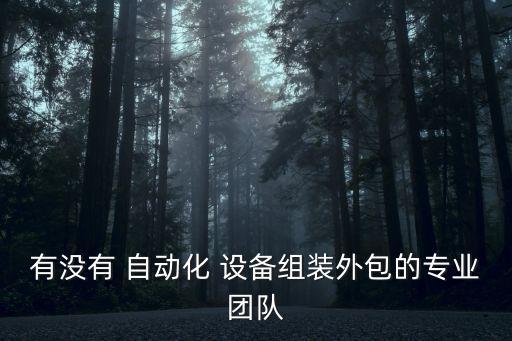 有沒(méi)有 自動(dòng)化 設(shè)備組裝外包的專業(yè)團(tuán)隊(duì)