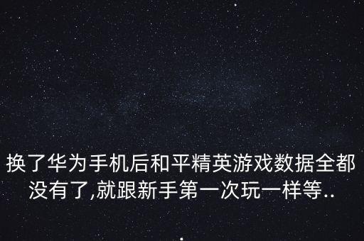 換了華為手機(jī)后和平精英游戲數(shù)據(jù)全都沒有了,就跟新手第一次玩一樣等...