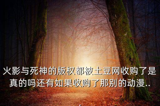 火影與死神的版權(quán)都被土豆網(wǎng)收購(gòu)了是真的嗎還有如果收購(gòu)了那別的動(dòng)漫...