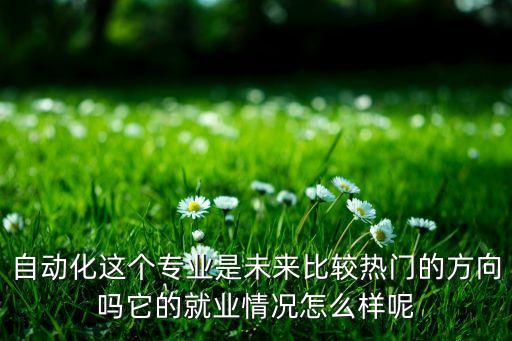 自動化這個專業(yè)是未來比較熱門的方向嗎它的就業(yè)情況怎么樣呢