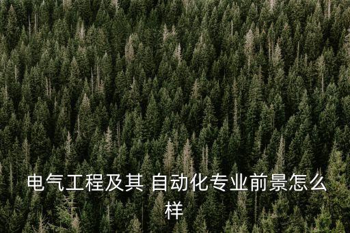  電氣工程及其 自動(dòng)化專業(yè)前景怎么樣