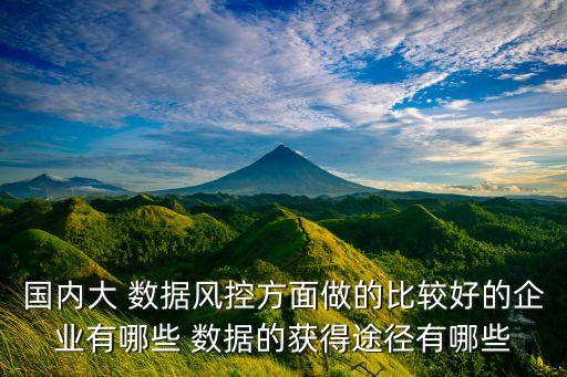 國內(nèi)大 數(shù)據(jù)風(fēng)控方面做的比較好的企業(yè)有哪些 數(shù)據(jù)的獲得途徑有哪些
