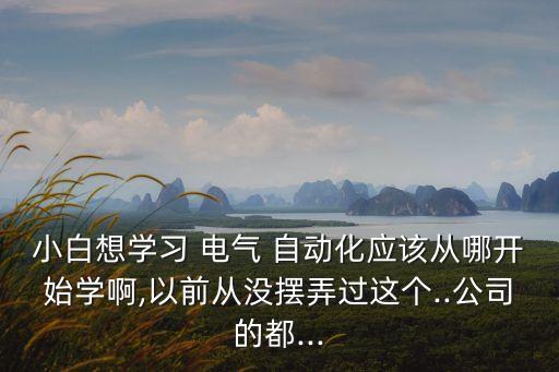 小白想學(xué)習(xí) 電氣 自動化應(yīng)該從哪開始學(xué)啊,以前從沒擺弄過這個..公司的都...