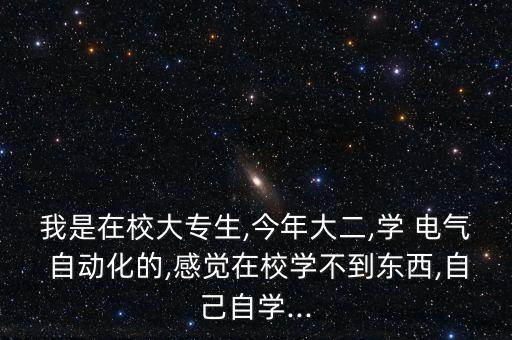 我是在校大專生,今年大二,學(xué) 電氣 自動(dòng)化的,感覺在校學(xué)不到東西,自己自學(xué)...