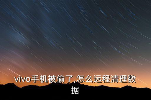 vivo手機(jī)被偷了,怎么遠(yuǎn)程清理數(shù)據(jù)