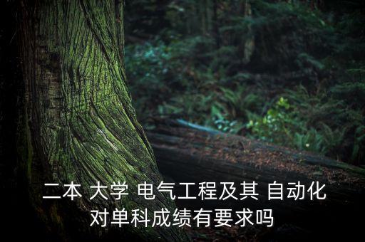  二本 大學(xué) 電氣工程及其 自動化對單科成績有要求嗎