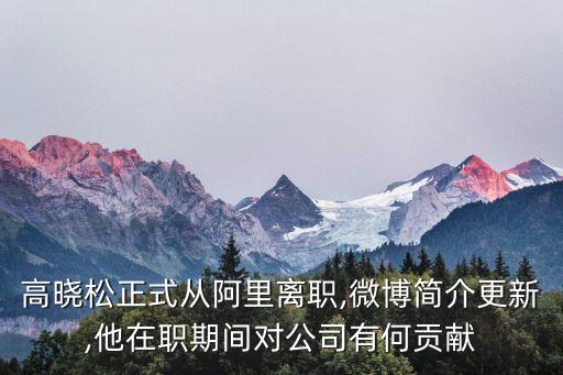 高曉松正式從阿里離職,微博簡(jiǎn)介更新,他在職期間對(duì)公司有何貢獻(xiàn)