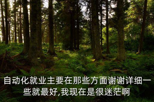 自動(dòng)化就業(yè)主要在那些方面謝謝詳細(xì)一些就最好,我現(xiàn)在是很迷茫啊