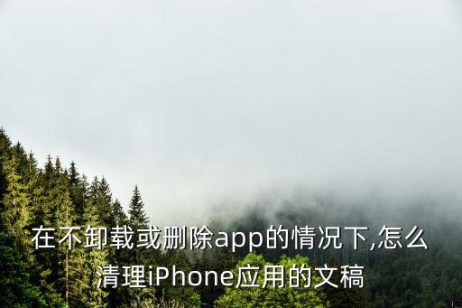 在不卸載或刪除app的情況下,怎么清理iPhone應(yīng)用的文稿