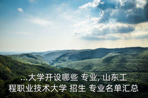 ...大學(xué)開設(shè)哪些 專業(yè), 山東工程職業(yè)技術(shù)大學(xué) 招生 專業(yè)名單匯總