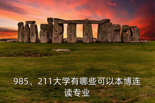 985、211大學(xué)有哪些可以本博連讀專業(yè)