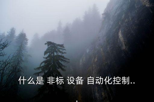 什么是 非標(biāo) 設(shè)備 自動(dòng)化控制...