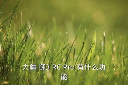 大疆 御3 RC Pro 有什么功能