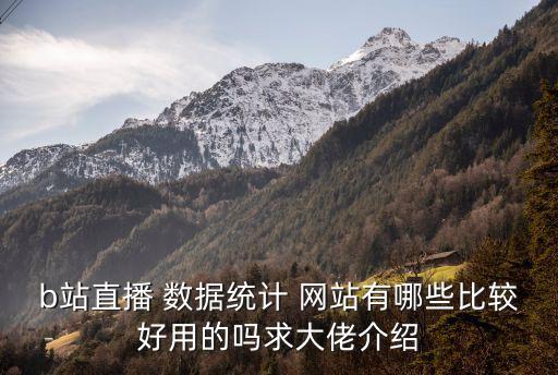 b站直播 數(shù)據(jù)統(tǒng)計(jì) 網(wǎng)站有哪些比較好用的嗎求大佬介紹