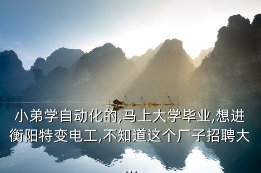 小弟學自動化的,馬上大學畢業(yè),想進衡陽特變電工,不知道這個廠子招聘大...