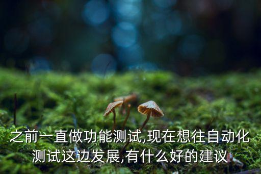 之前一直做功能測試,現(xiàn)在想往自動化測試這邊發(fā)展,有什么好的建議