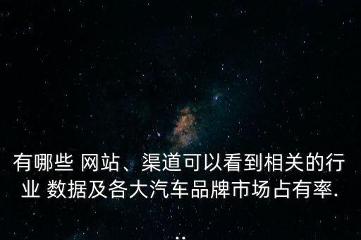 有哪些 網(wǎng)站、渠道可以看到相關(guān)的行業(yè) 數(shù)據(jù)及各大汽車品牌市場占有率...