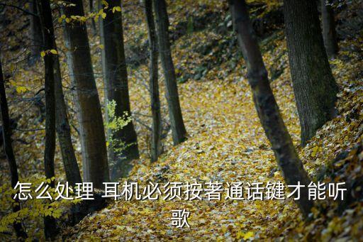 怎么處理 耳機(jī)必須按著通話鍵才能聽歌