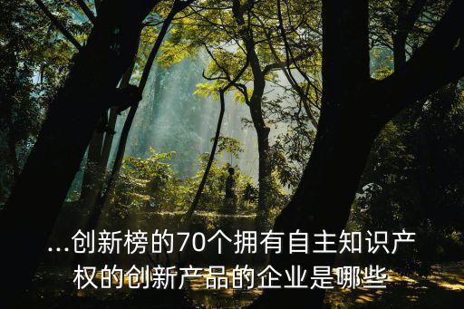 ...創(chuàng)新榜的70個(gè)擁有自主知識(shí)產(chǎn)權(quán)的創(chuàng)新產(chǎn)品的企業(yè)是哪些