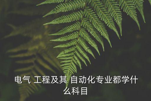  電氣 工程及其 自動化專業(yè)都學(xué)什么科目